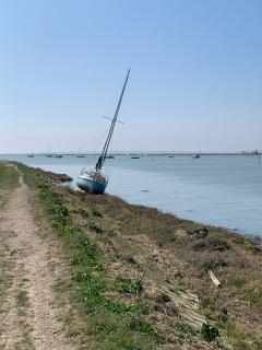 High and dry, approaching West Mersea